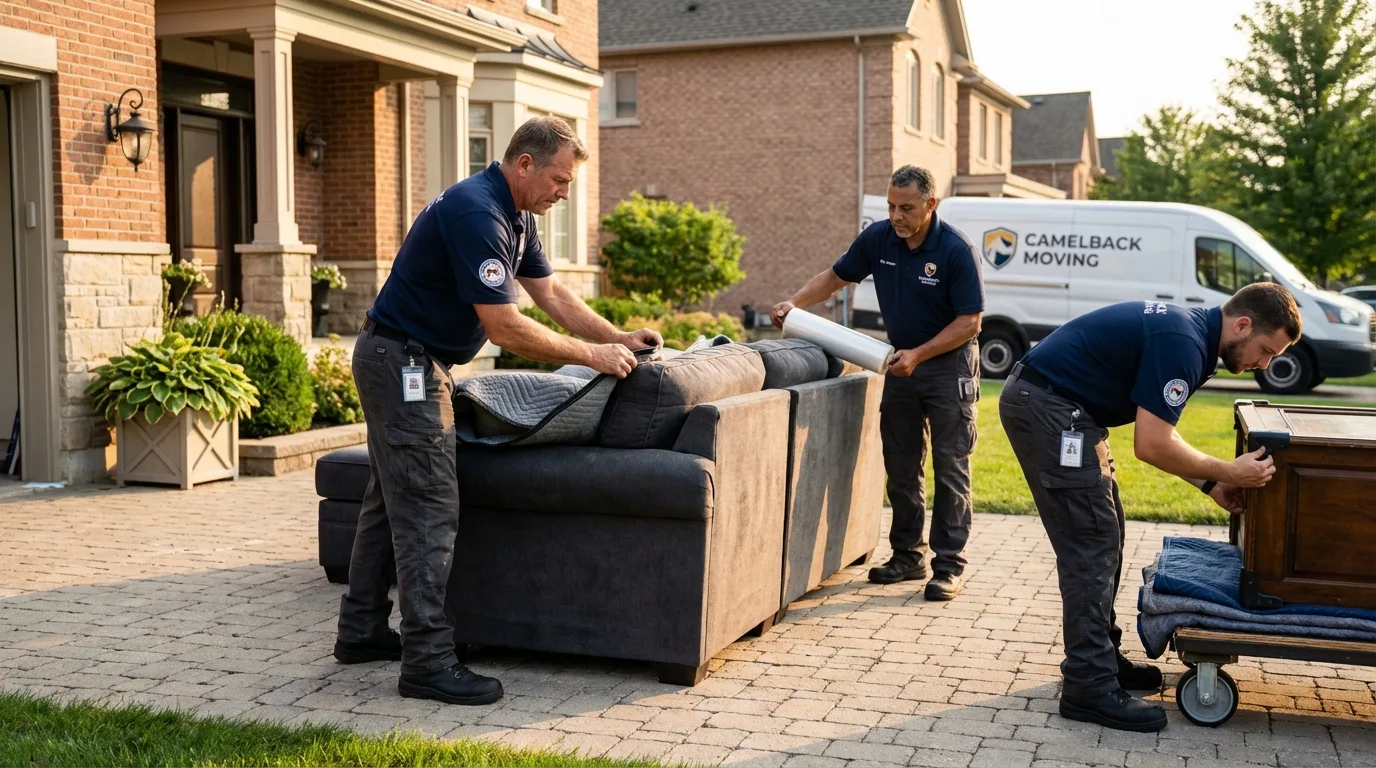 Large estate moving crew wrapping furniture in Ravenswood, WV
