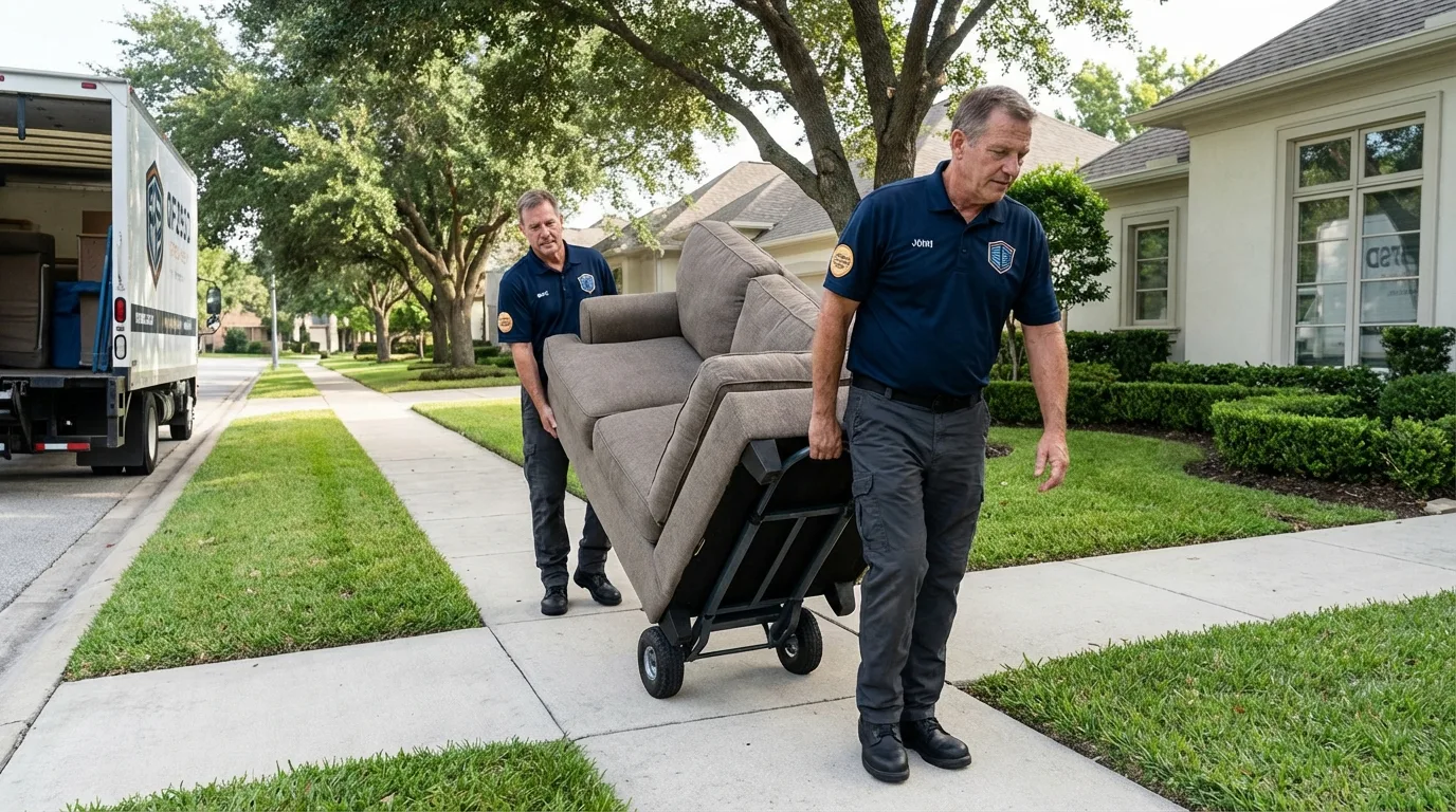 Local residential moving crew loading furniture in Ravenswood, WV